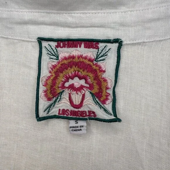 Johnny Was Gracey Linen Oversized Shirt White Sz S - Picture 8 of 15